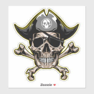 Sticker pirate thème fête adulte Cross Bones