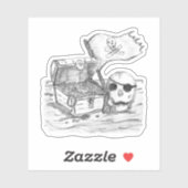 Sticker Pirate Treasure Scene Sketch (Feuille)