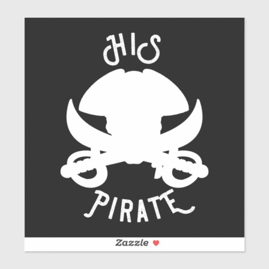 Sticker Pirate White Crossbones Crâne et épée (Feuille)