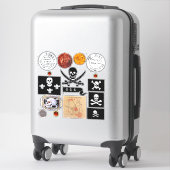 STICKER PIRATES BANNIÈRES, PIRATES CARTES DE TRÉSOR COMPÉT (Sur valise)