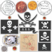 STICKER PIRATES BANNIÈRES, PIRATES CARTES DE TRÉSOR COMPÉT (Devant)