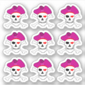 Sticker Pirates & Capitaine Grace, Crâne X os croisés /Set (Devant)