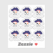Sticker Pirates & Capitaine Jack, Crâne X os croisés /Set  (Feuille)
