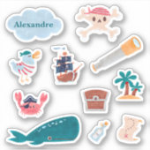 Sticker Pirates des Caraïbes Île Océan Baleine Garçons (Devant)
