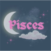 Sticker Pisces Celestial esthétique Dreamy Moon Cloud Star (Devant)