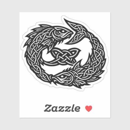 Sticker Pisces Celtic Twin‑Current Sigil | BurnsInHell Ink (Feuille)