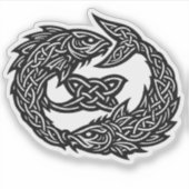 Sticker Pisces Celtic Twin‑Current Sigil | BurnsInHell Ink (Devant)