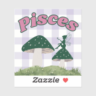 Sticker Pisces Cottagecore Aesthétique Fairy Musroom Art