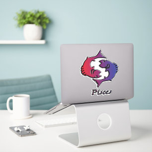 Sticker Pisces Zodiac signe de naissance Rouge Purple astr