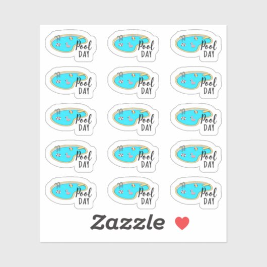 Sticker Piscine Jour Classe de natation Rappel Bujo Planne (Feuille)