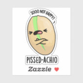 Sticker Pistache amusante Pissed-achio (Feuille)