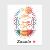 Sticker Piste cyclable de l'île Retro Mackinac (Feuille)