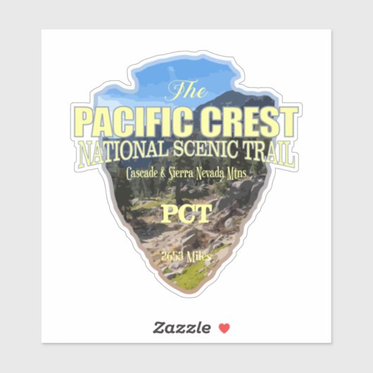 Sticker Piste de la crête du Pacifique (pointe de flèche) (Feuille)
