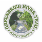 Sticker Piste de la rivière Greenbrier (cyclisme c) (Devant)