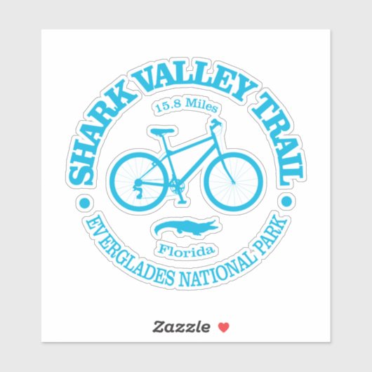Sticker Piste de la vallée du requin (cyclisme) (Feuille)