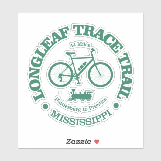 Sticker Piste de sentiers longleaf (cyclisme) (Feuille)