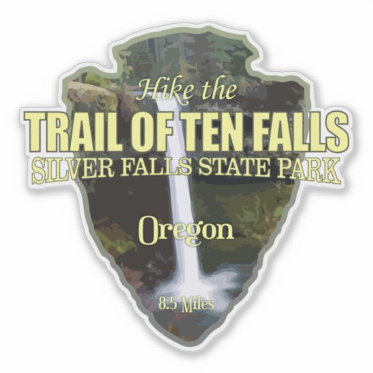 Sticker Piste des Dix Chutes (flèche) (Devant)