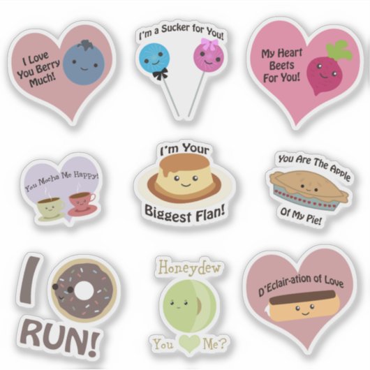 Sticker Pistolets alimentaires mignons et amusants (Devant)