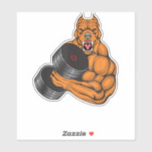 Sticker Pit Bull Fitness - Poids du corps de levage (Feuille)