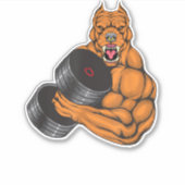 Sticker Pit Bull Fitness - Poids du corps de levage (Devant)