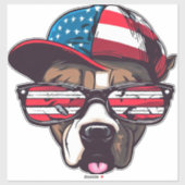 Sticker Pitbull American Pride (Feuille)