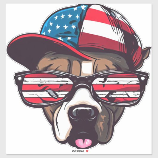 Sticker Pitbull American Pride (Feuille)