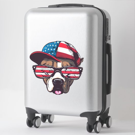 Sticker Pitbull American Pride (Sur valise)
