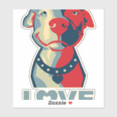 Sticker Pitbull - AMOUR (Feuille)