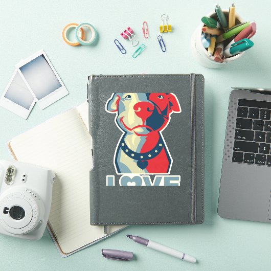 Sticker Pitbull - AMOUR (Couverture iPad)