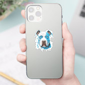 Sticker Pitbull aux yeux bleus | AMOUREUX DES CHIENS (Téléphone)