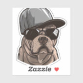 Sticker Pitbull Gangster (Feuille)