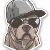 Sticker Pitbull Gangster (Devant)