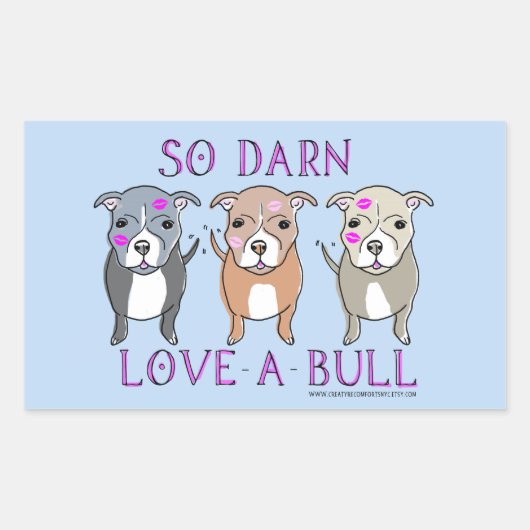 Sticker Pitbull So Darn Love-A-Bull (Devant)