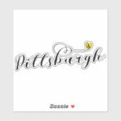 Sticker Pittsburgh Heart Flag, Étoile de David (Feuille)