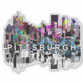 Sticker Pittsburgh, Pennsylvanie en graffiti (Devant)