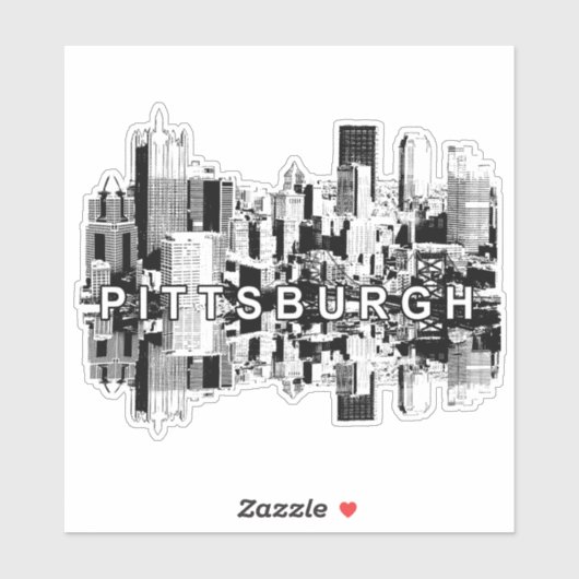 Sticker Pittsburgh, skyline de Pennsylvanie (Feuille)