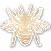 Sticker PixDezines Bumble Bee, Faux Gold (Devant)