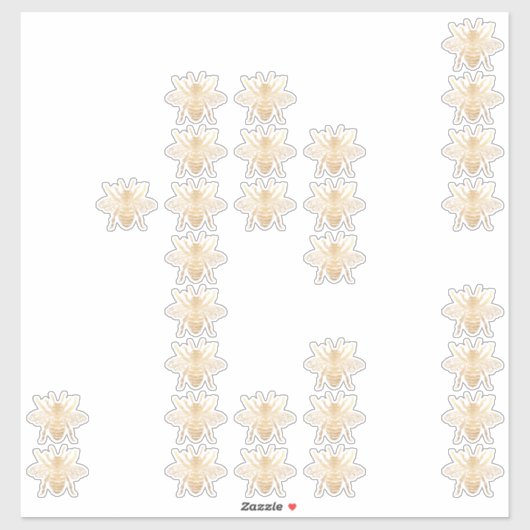 Sticker PixDezines Bumble Bees, Faux Gold (Feuille)