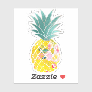 Sticker PixDezines Golden Aloha Pineapple, Iridescente