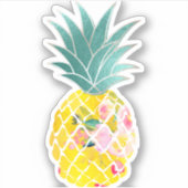 Sticker PixDezines Golden Aloha Pineapple, Iridescente (Devant)