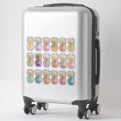 Sticker PixDezines H2 Aloha Ananas, Faux Gold Crown St (Sur valise)