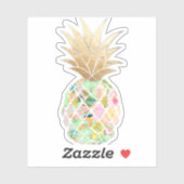 Sticker PixDezines Mint Vert Aloha Ananas, Or Faux (Feuille)