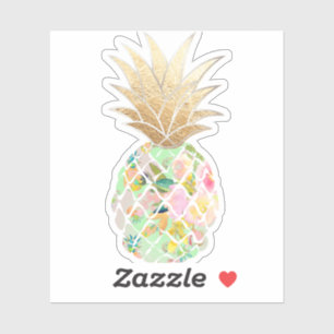 Sticker PixDezines Mint Vert Aloha Ananas, Or Faux