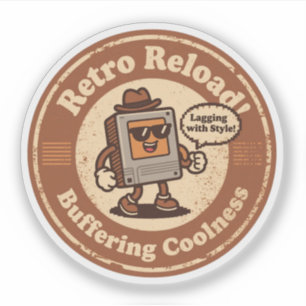 Sticker Pixel Art Caractère de l'ordinateur "À la traîne a