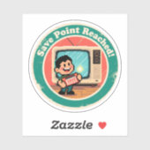 Sticker Pixel Art Save Cartridge Badge - Nostalgie du jeu (Feuille)