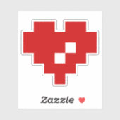 Sticker Pixel Coeur 8 bits Amour (Feuille)