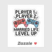 Sticker Pixel Gaming Couple Level Up Design (Feuille)