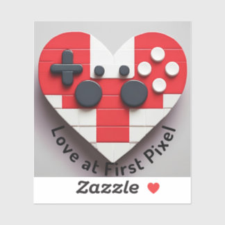 Sticker Pixel Heart Gamer - Jeu Vidéo Rétro