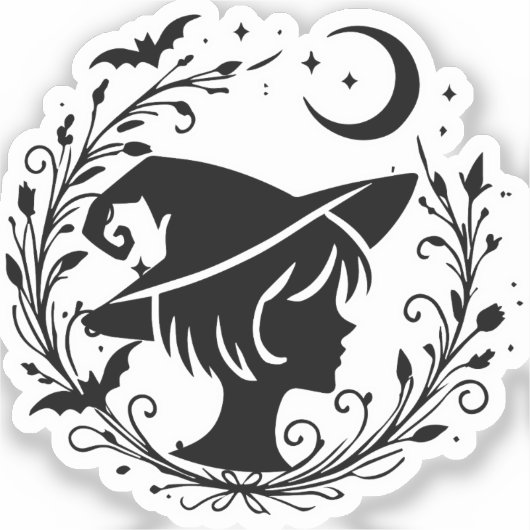 Sticker Pixie Witch Wiccan Magic sorcières Halloween (Recto)