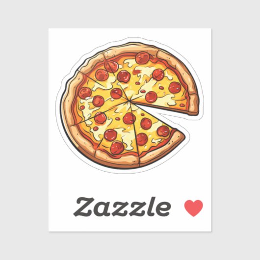Sticker Pizza caricaturale (Feuille)